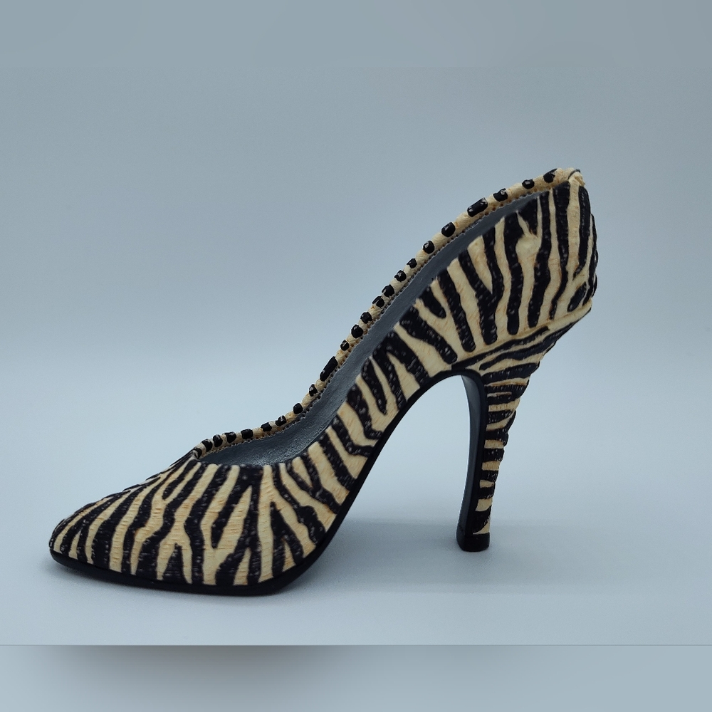 Just the Right Shoe Zebra Print High Heel Miniature Shoe Collectible - Picture 2 of 6